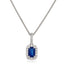 0.40ct Blue Sapphire & 0.15ct G/SI Diamond Necklace in 18k White Gold