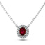 0.40ct Ruby & 0.10ct G/SI Diamond Necklace in 18k White Gold