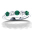 0.45ct Emerald 0.30ct Diamond Five Stone Ring 18k White Gold - All Diamond