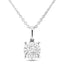 Diamond Solitaire Necklace Pendant 1.00ct Look G/SI Quality 9k White Gold