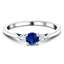 0.50ct Blue Sapphire And 0.30ct Diamond Trilogy Ring in 18k White Gold - All Diamond