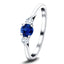 0.50ct Blue Sapphire And 0.30ct Diamond Trilogy Ring in 18k White Gold