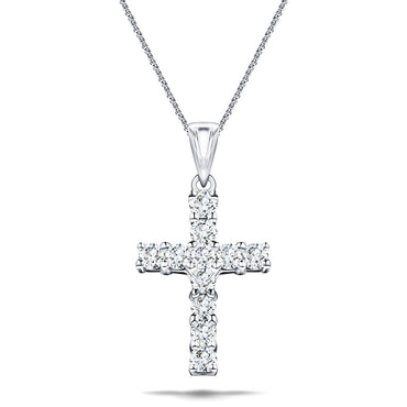 Roberto Coin 18K White Gold Cross Pendant Necklace with Diamonds, 16