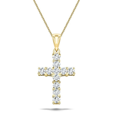 Mens gold chain with deals diamond cross