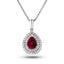 0.70ct Ruby & 0.25ct G/SI Diamond Necklace in 18k White Gold