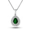0.75ct Emerald & 0.25ct G/SI Diamond Necklace in 18k White Gold
