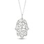 0.80ct G/SI Diamond and 18K White Gold Hamsa Pendant Necklace - All Diamond