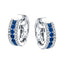 0.90ct Blue Sapphire & Diamond Hoop Earrings in 18k White Gold
