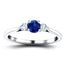 0.96ct Blue Sapphire And 0.54ct Diamond Trilogy Ring in 18k White Gold - All Diamond