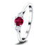 0.96ct Ruby And 0.54ct Diamond Trilogy Ring in 18k White Gold