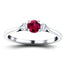0.96ct Ruby And 0.54ct Diamond Trilogy Ring in 18k White Gold - All Diamond