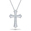 1.00ct Baguette and Round Cut Claw Set Diamond Cross in 18k White Gold