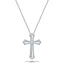 1.00ct Baguette and Round Cut Claw Set Diamond Cross in 18k White Gold - All Diamond