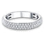 1.00ct G/SI 3 Row Diamond Pave Set Full Eternity Ring in 18k White Gold - All Diamond