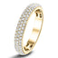 1.00ct G/SI 3 Row Diamond Pave Set Full Eternity Ring in 18k Yellow Gold