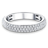 1.00ct G/SI 3 Row Diamond Pave Set Full Eternity Ring in Platinum - All Diamond