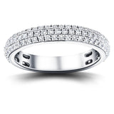 1.00ct G/SI 3 Row Diamond Pave Set Full Eternity Ring in Platinum - All Diamond