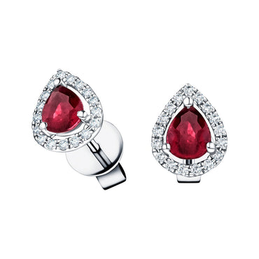 SPARKLD 9ct Yellow Gold Diamond and Ruby Heart Stud Earrings - Sparkld from  Personal Jewellery Service UK