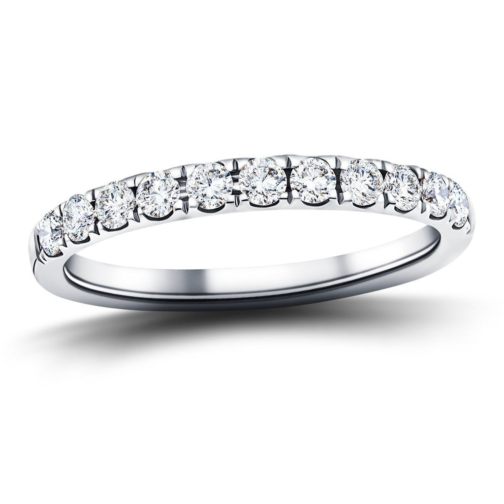 11 Stone Half Eternity Ring 0.40ct G/SI Diamonds in Platinum - All Diamond