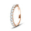11 Stone Half Eternity Ring 0.75ct G/SI Diamonds in 18k Rose Gold 2.6mm