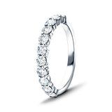 11 Stone Half Eternity Ring 0.75ct G/SI Diamonds in 18k White Gold 2.6mm - All Diamond