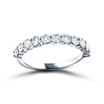 11 Stone Half Eternity Ring 0.75ct G/SI Diamonds in 18k White Gold 2.6mm - All Diamond