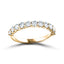 11 Stone Half Eternity Ring 0.75ct G/SI Diamonds in 18k Yellow Gold 2.6mm - All Diamond