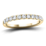 11 Stone Half Eternity Ring 0.75ct G/SI Diamonds in 18k Yellow Gold - All Diamond