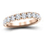 11 Stone Half Eternity Ring 1.00ct G/SI Diamonds in 18k Rose Gold - All Diamond