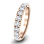 11 Stone Half Eternity Ring 1.00ct G/SI Diamonds in 18k Rose Gold