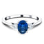 1.12ct Blue Sapphire with 0.23ct Diamond Trilogy Ring 18k White Gold - All Diamond