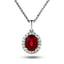 1.13ct Oval Ruby & 0.12ct G/SI Diamond Necklace in 18k White Gold - All Diamond