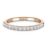 12 Stone Half Eternity Ring 0.55ct G/SI Diamonds in Rose Gold 2.1mm - All Diamond
