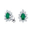 1.20ct Emerald & Diamond Pear Cluster Earrings 18k White Gold