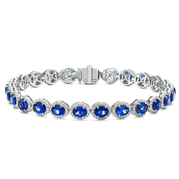 Diamond and sapphire hot sale bracelet white gold