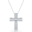 1.25ct Baguette and Round Cut Claw Set Diamond Cross in 18k White Gold