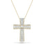 1.25ct Baguette & Round Cut Claw Set Diamond Cross in 18k Yellow Gold