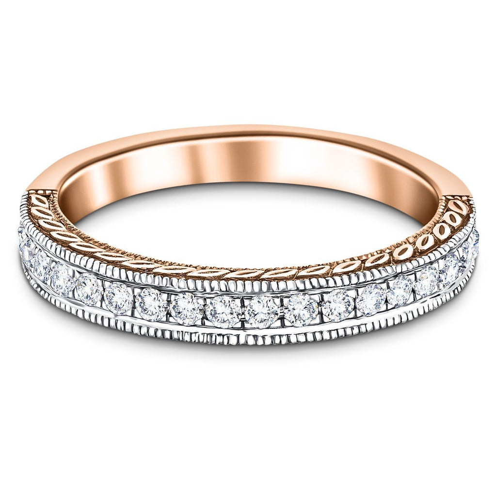 13 Stone Diamond Half Eternity Ring 0.50ct G/SI Diamonds 18k Rose Gold - All Diamond
