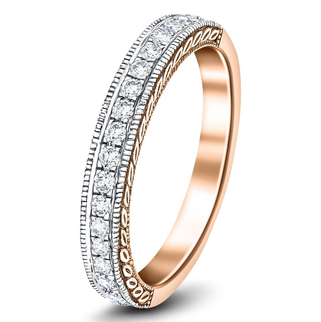 13 Stone Diamond Half Eternity Ring 0.50ct G/SI Diamonds 18k Rose Gold - All Diamond