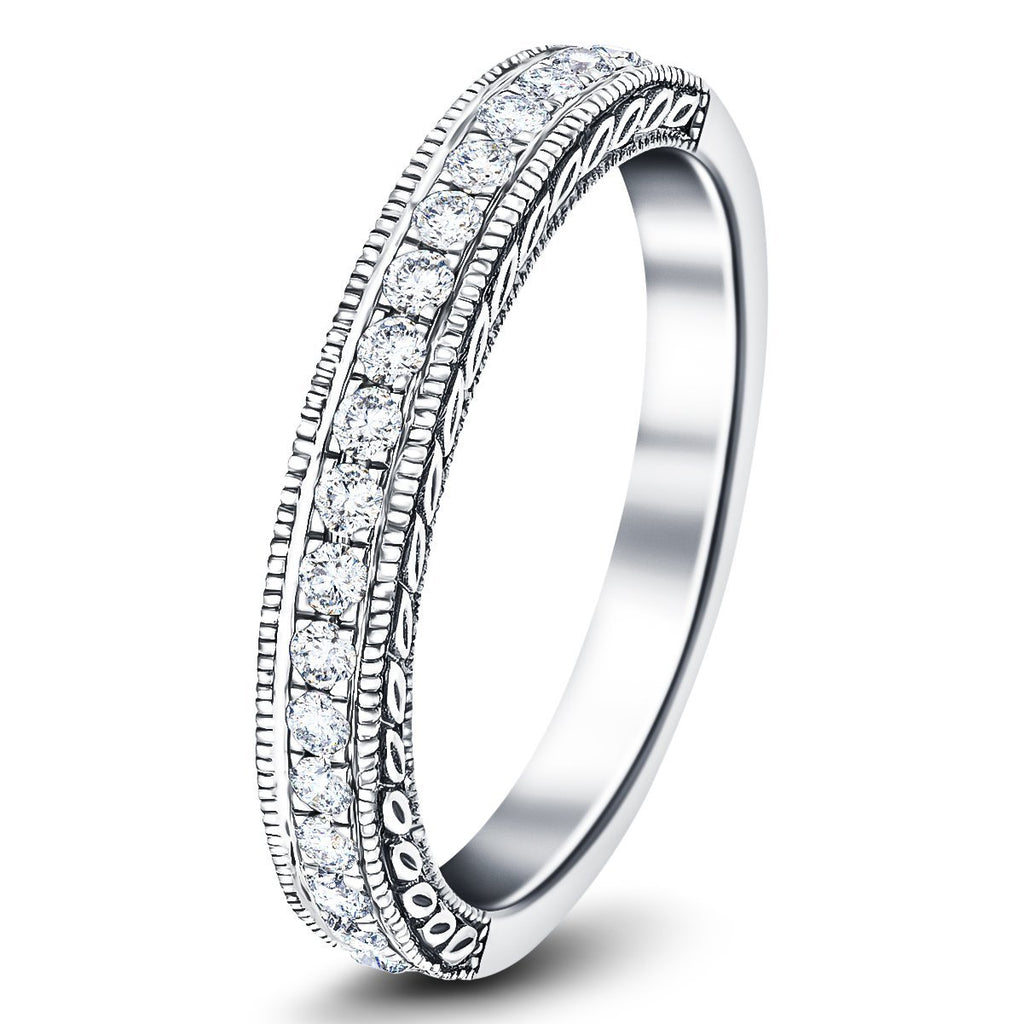13 Stone Diamond Half Eternity Ring 0.50ct G/SI Diamonds 18k White Gold - All Diamond