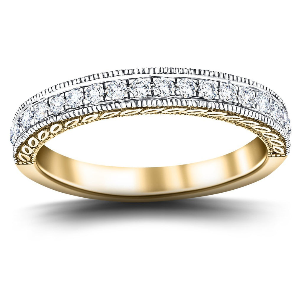 13 Stone Diamond Half Eternity Ring 0.50ct G/SI Diamonds 18k Yellow Gold - All Diamond
