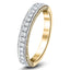 13 Stone Diamond Half Eternity Ring 0.50ct G/SI Diamonds 18k Yellow Gold