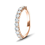 13 Stone Half Eternity Ring 0.50ct G/SI Diamonds in 18k Rose Gold 2.2mm - All Diamond