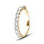 13 Stone Half Eternity Ring 0.50ct G/SI Diamonds in 18k Yellow Gold 2.2mm - All Diamond