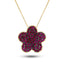 1.30ct Ruby Flower Shaped Necklace in 18k Rose Gold