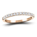 14 Stone Half Eternity Ring 0.35ct G/SI Diamonds in 18k Rose Gold 2.0mm - All Diamond
