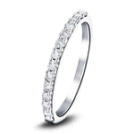 14 Stone Half Eternity Ring 0.35ct G/SI Diamonds in 18k White Gold 2.0mm - All Diamond