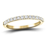 14 Stone Half Eternity Ring 0.35ct G/SI Diamonds in 18k Yellow Gold 2.0mm - All Diamond