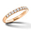 14 Stone Half Eternity Ring 1.00ct G/SI Diamonds in 18k Rose Gold - All Diamond