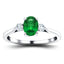 1.40ct Emerald with 0.25ct Diamond Trilogy Ring 18k White Gold - All Diamond
